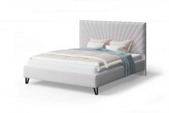 Кровать с ПМ Сильвия мягкая Moonlight (серо-бежевый), 1600 (МЛК) в Артёмовском - artyomovskij.mebel-e96.ru