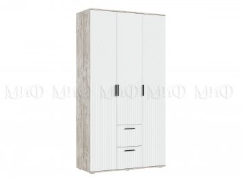 Шкаф 1200 мм Сильвия, дуб юкон/белый (Миф) в Артёмовском - artyomovskij.mebel-e96.ru