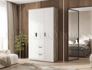 Шкаф 1200 мм Сильвия, дуб юкон/белый (Миф) в Артёмовском - artyomovskij.mebel-e96.ru