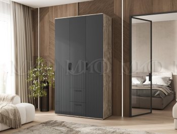 Шкаф 1200 мм Сильвия, дуб юкон/графит (Миф) в Артёмовском - artyomovskij.mebel-e96.ru