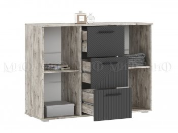 Комод Сильвия, дуб юкон/графит (Миф) в Артёмовском - artyomovskij.mebel-e96.ru