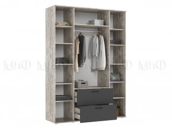 Шкаф 1600 мм Сильвия, дуб юкон/графит (Миф) в Артёмовском - artyomovskij.mebel-e96.ru
