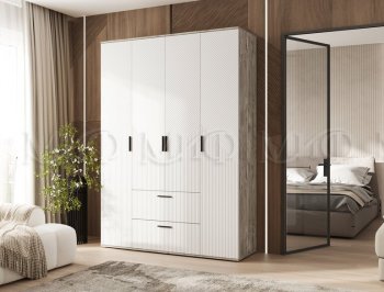 Шкаф 1600 мм Сильвия, дуб юкон/белый (Миф) в Артёмовском - artyomovskij.mebel-e96.ru