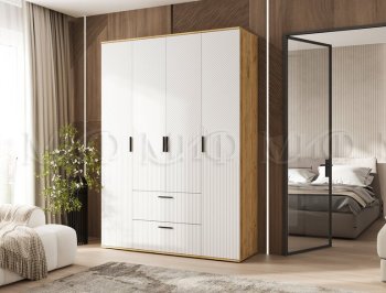 Шкаф 1600 мм Сильвия, крафт/белый (Миф) в Артёмовском - artyomovskij.mebel-e96.ru