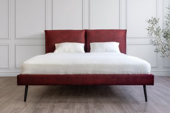 Кровать мягкая Сильвия, бордо (ДСВ) в Артёмовском - artyomovskij.mebel-e96.ru