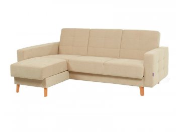 Диван угловой Скандинавия Лайт левый, велюр Мегаполис 15 (бежевый) (Аврора) в Артёмовском - artyomovskij.mebel-e96.ru