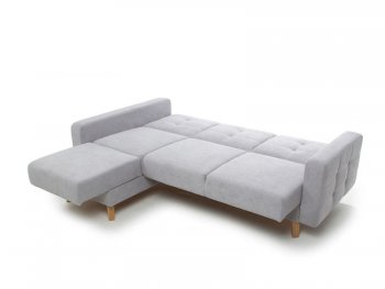 Диван угловой Скандинавия Лайт левый, велюр Палермо смок (светло-серый) (Аврора) в Артёмовском - artyomovskij.mebel-e96.ru