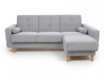 Диван угловой Скандинавия Лайт правый, велюр Палермо смок (светло-серый) (Аврора) в Артёмовском - artyomovskij.mebel-e96.ru