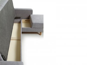 Диван угловой Скандинавия Лайт правый, велюр Палермо смок (светло-серый) (Аврора) в Артёмовском - artyomovskij.mebel-e96.ru