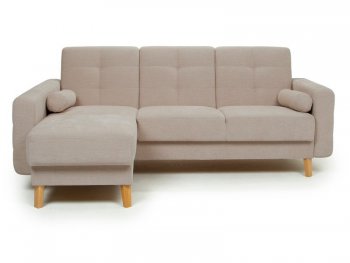 Диван угловой Скандинавия Лайт левый, велюр Мегаполис 15 (бежевый) (Аврора) в Артёмовском - artyomovskij.mebel-e96.ru