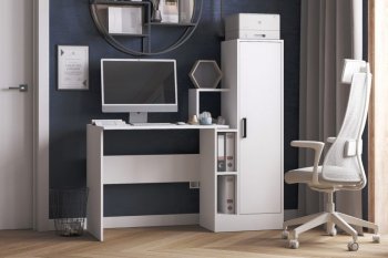 Компьютерный стол СКМ-2 белый (Микон) в Артёмовском - artyomovskij.mebel-e96.ru