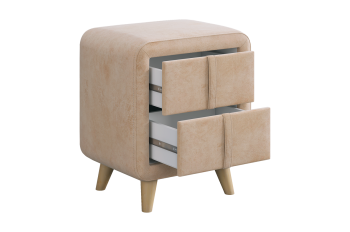 Тумба прикроватная Софи 3 песок алькантара (Мебельсон) в Артёмовском - artyomovskij.mebel-e96.ru