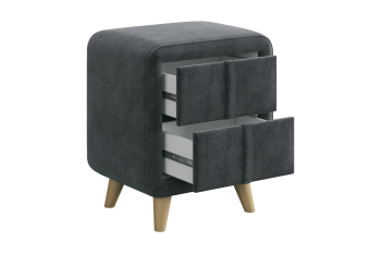 Тумба прикроватная Софи 3 грей алькантара (Мебельсон) в Артёмовском - artyomovskij.mebel-e96.ru