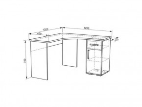 Стол компьютерный угловой Лайт-1 (1200) в Артёмовском - artyomovskij.mebel-e96.ru