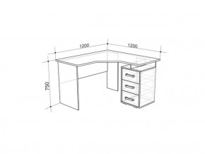 Стол компьютерный угловой Лайт-2 (1200) в Артёмовском - artyomovskij.mebel-e96.ru