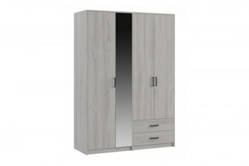 Шкаф 1500 мм  4-х ств. с зеркалом 2 ящ. SVETLANA LOFT, сосна белая (Генезис) в Артёмовском - artyomovskij.mebel-e96.ru