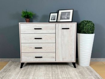 Комод-Тумба (1дв,4ящ) SVETLANA LOFT, сосна белая (Генезис) в Артёмовском - artyomovskij.mebel-e96.ru