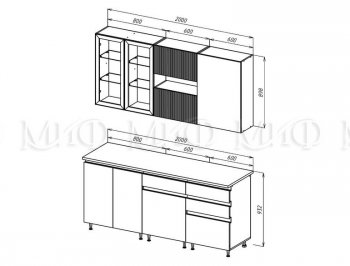 Кухонный гарнитур Техно-6 2000 мм (Миф) в Артёмовском - artyomovskij.mebel-e96.ru