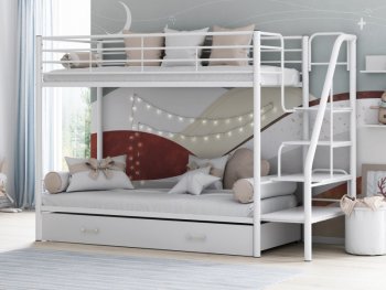 Кровать двухъярусная Толедо-Я с ящиком Белый в Артёмовском - artyomovskij.mebel-e96.ru