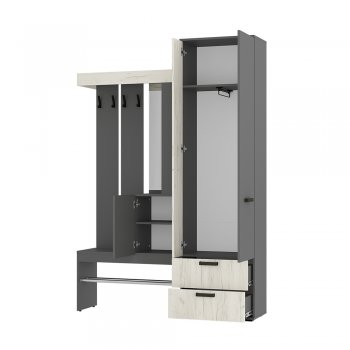 Прихожая Трамп графит/крафт белый (БТС) в Артёмовском - artyomovskij.mebel-e96.ru