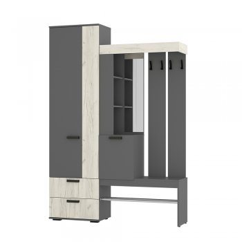 Прихожая Трамп графит/крафт белый (БТС) в Артёмовском - artyomovskij.mebel-e96.ru