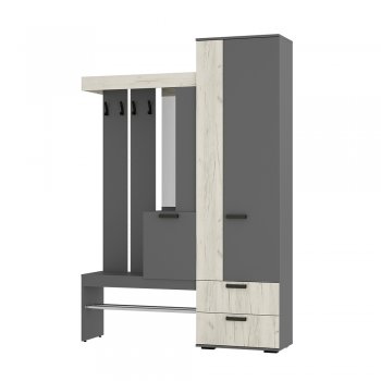 Прихожая Трамп графит/крафт белый (БТС) в Артёмовском - artyomovskij.mebel-e96.ru