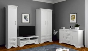 Тумба для теле-и радиоаппаратуры,  2ящ. ГРАЦИЯ (лак) Белый (БМ) в Артёмовском - artyomovskij.mebel-e96.ru