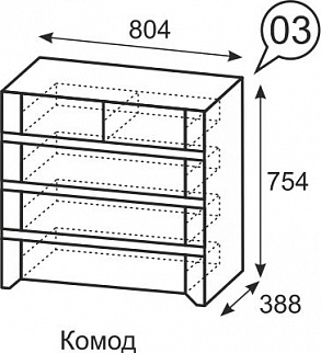 Комод №3 Твист (ИжМ) в Артёмовском - artyomovskij.mebel-e96.ru