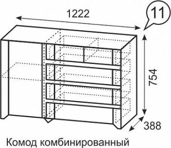 Комод комбинированный №11 Твист (ИжМ) в Артёмовском - artyomovskij.mebel-e96.ru