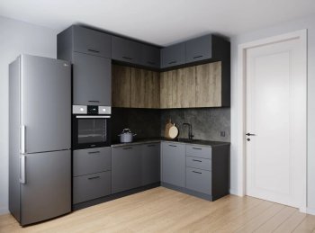 Кухонный гарнитур угловой Умбра МДФ 2200*1700 мм (Санвут) в Артёмовском - artyomovskij.mebel-e96.ru