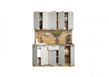 КУхонный гарнитур Валерия 1600 мм вотан/серый (Сурская) в Артёмовском - artyomovskij.mebel-e96.ru