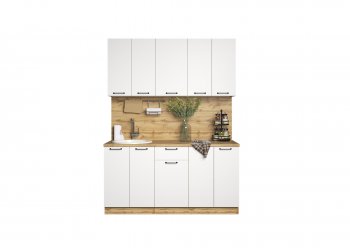 КУхонный гарнитур Валерия 1600 мм вотан/белый(Сурская) в Артёмовском - artyomovskij.mebel-e96.ru