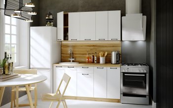 КУхонный гарнитур Валерия 1600 мм вотан/белый(Сурская) в Артёмовском - artyomovskij.mebel-e96.ru