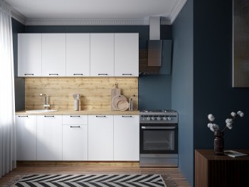 КУхонный гарнитур Валерия 2000 мм вотан/белый (Сурская) в Артёмовском - artyomovskij.mebel-e96.ru