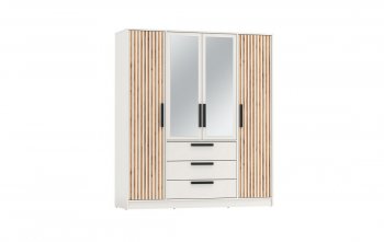 Шкаф 1700 мм 83.07 Вегас (4-х дв.) белый (Олмеко) в Артёмовском - artyomovskij.mebel-e96.ru