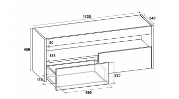 ТВ тумба Вегас Дуб Вотан/Ателье темн. (Лин) в Артёмовском - artyomovskij.mebel-e96.ru