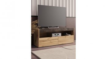 ТВ тумба Вегас Дуб Вотан/Ателье темн. (Лин) в Артёмовском - artyomovskij.mebel-e96.ru