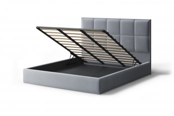 Кровать с ПМ Велла велюр NEO 25 (серый) (МЛК) в Артёмовском - artyomovskij.mebel-e96.ru