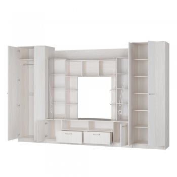 Стенка Венеция ясень белый (БТС) в Артёмовском - artyomovskij.mebel-e96.ru