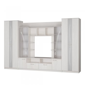 Стенка Венеция ясень белый (БТС) в Артёмовском - artyomovskij.mebel-e96.ru