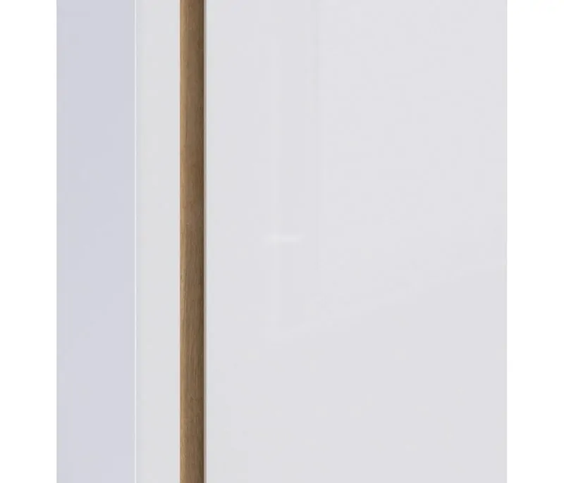 Шкаф 800 мм 2х дверный с зеркалом Веста СБ-2259 (Дуб Бунратти/Белый глянец) (СП) в Артёмовском - artyomovskij.mebel-e96.ru