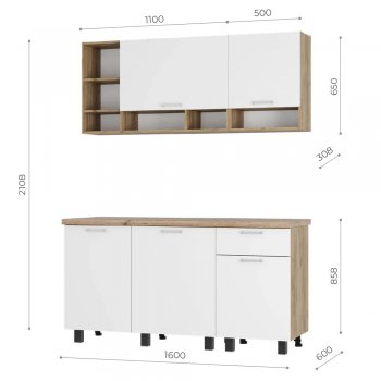 Кухонный гарнитур 1600 мм Вика (БТС) в Артёмовском - artyomovskij.mebel-e96.ru