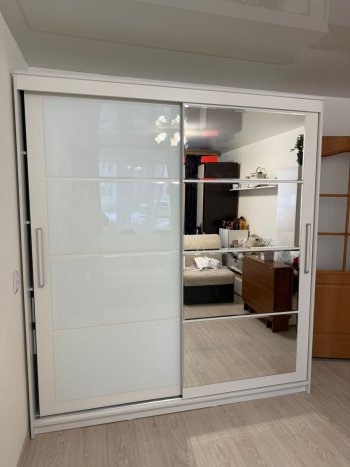 Шкаф-купе Крафт-6 белый ясень 2000 мм (БТС) в Артёмовском - artyomovskij.mebel-e96.ru