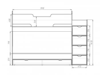 Кровать детская двухъярусная Юниор-9 белый (Матрица) в Артёмовском - artyomovskij.mebel-e96.ru